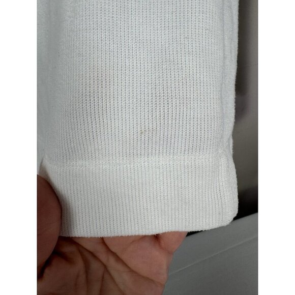 Nu Sport White Zip Up Y2K Style Fitted Jacket Cardigan M Minimalist Layer - Picture 3 of 11